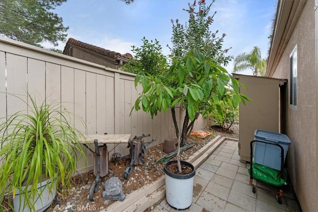 view of patio featuring a fenced backyard