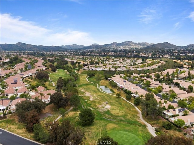 birds eye view of property with a residential view and a mountain view