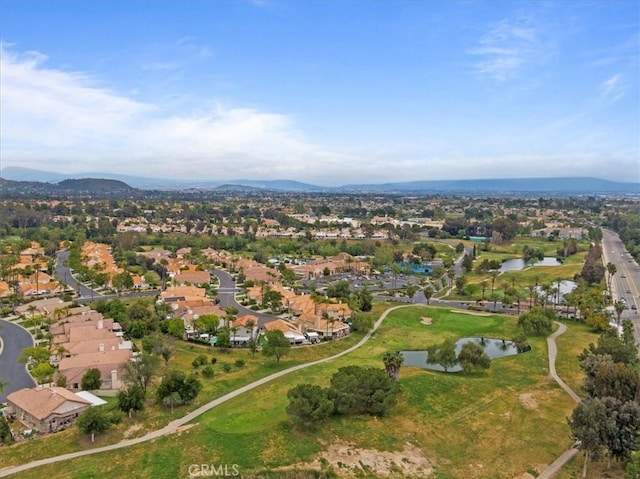 aerial view with a residential view and a water and mountain view