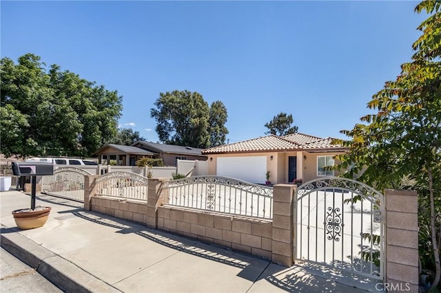 view of front of house with a garage