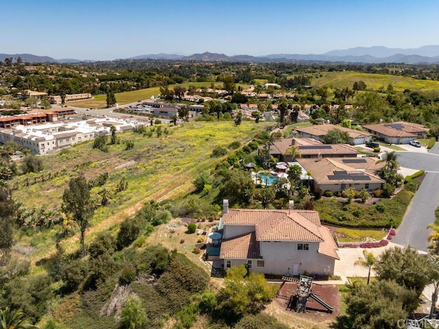 aerial view featuring a mountain view