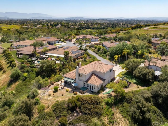 aerial view with a mountain view