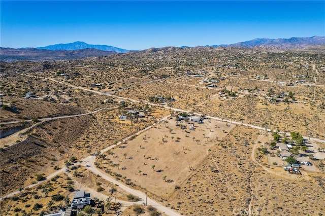 aerial view with a mountain view