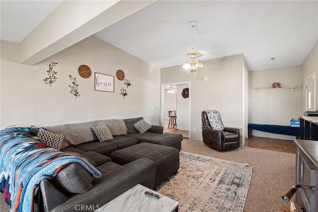 view of carpeted living room