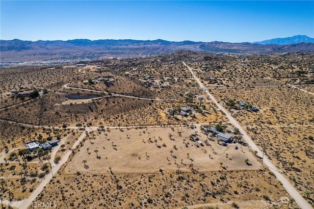 bird's eye view with a mountain view