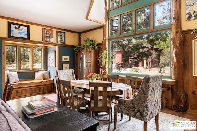 view of tiled dining room