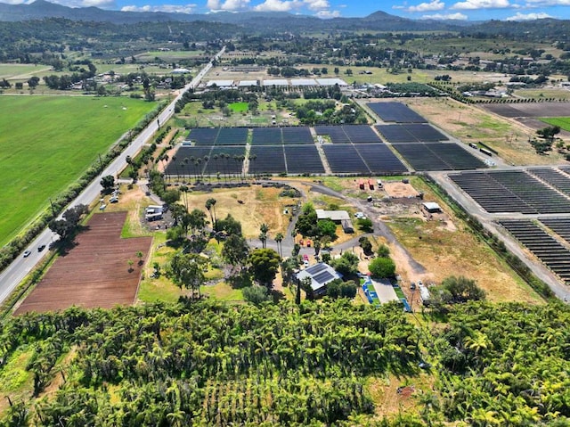 drone / aerial view with a mountain view