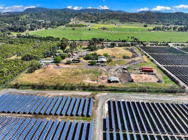 birds eye view of property featuring a mountain view