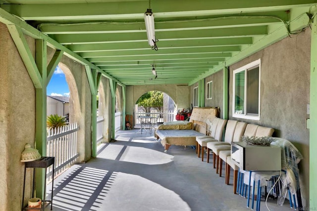 view of patio featuring an outdoor living space