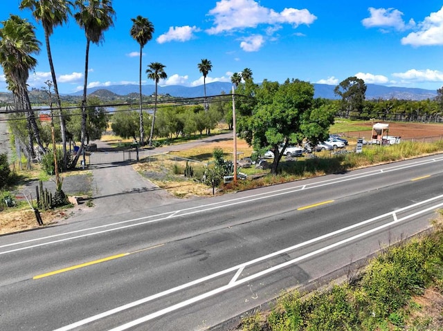 view of street with a mountain view