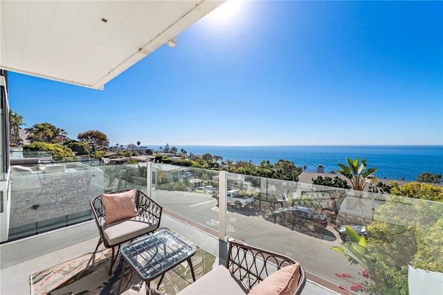 balcony with a water view