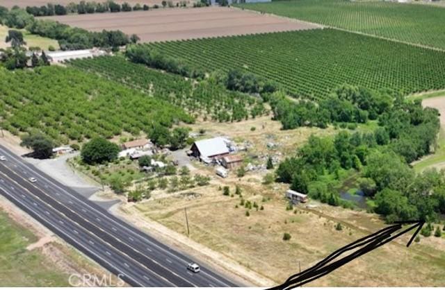 drone / aerial view with a rural view