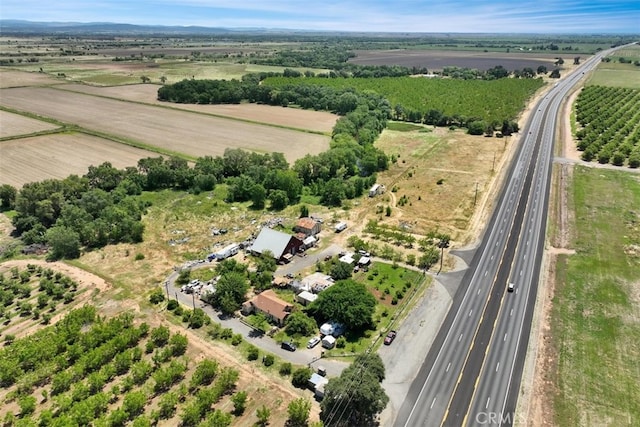 bird's eye view with a rural view