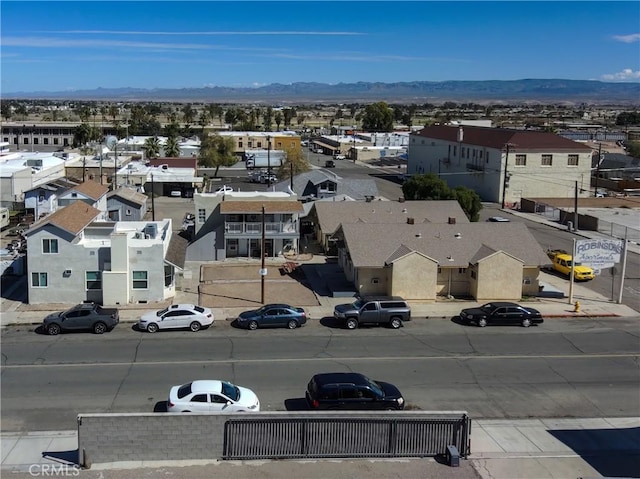 drone / aerial view with a mountain view