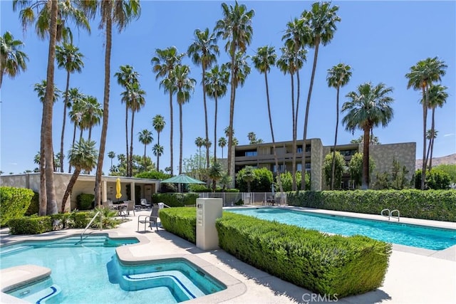 pool featuring fence