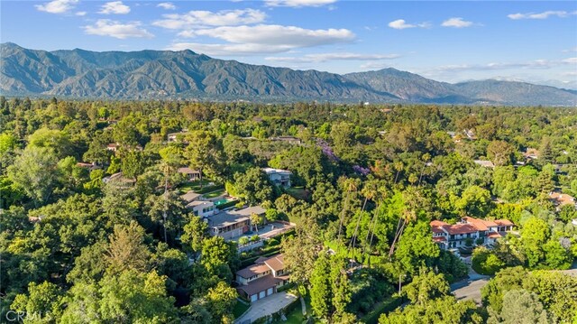 drone / aerial view with a mountain view