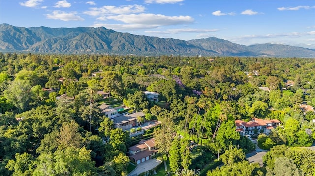 aerial view with a mountain view