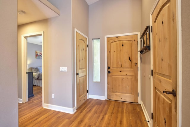 entrance foyer with hardwood / wood-style floors