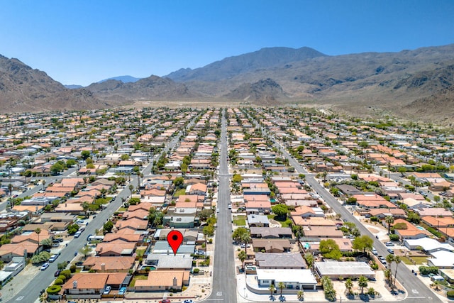 aerial view with a mountain view