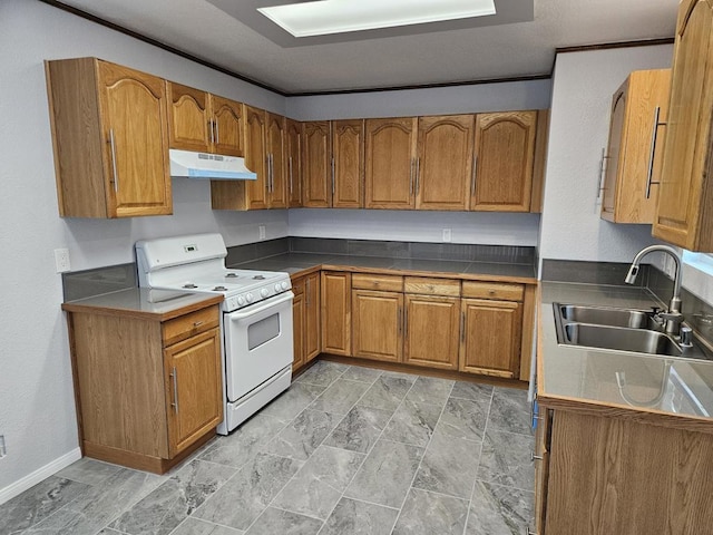 kitchen featuring sink and electric range