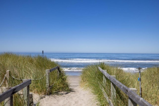 water view featuring a beach view