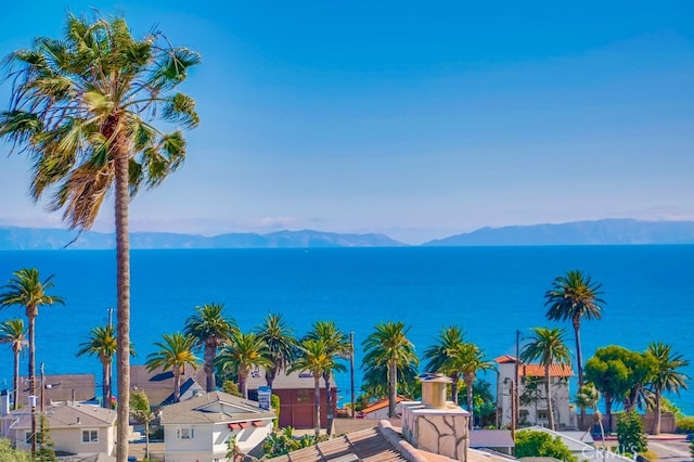 property view of water featuring a mountain view