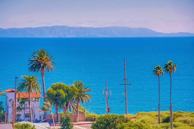 water view with a mountain view