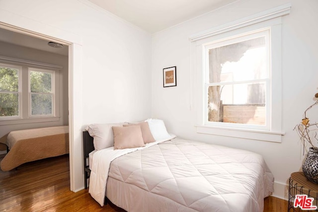 bedroom featuring wood-type flooring