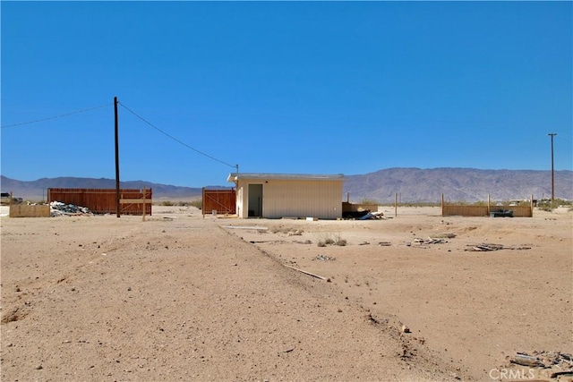 exterior space featuring a mountain view and a rural view