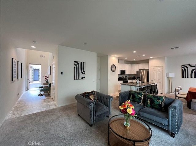 view of carpeted living room