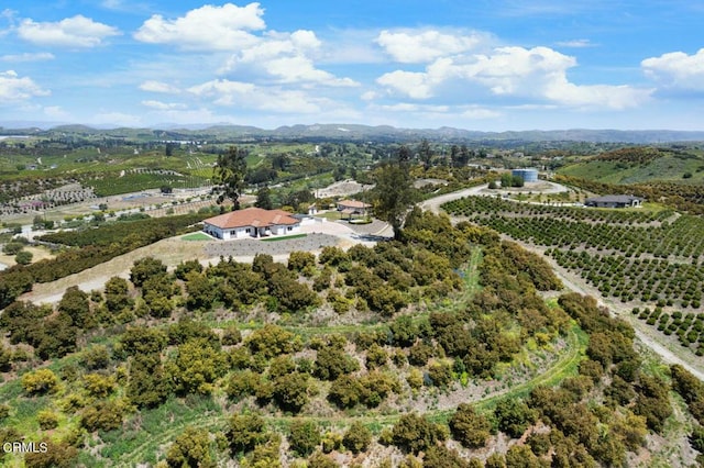 birds eye view of property featuring a rural view