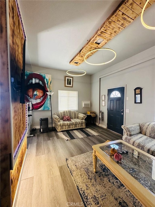 living room featuring hardwood / wood-style flooring