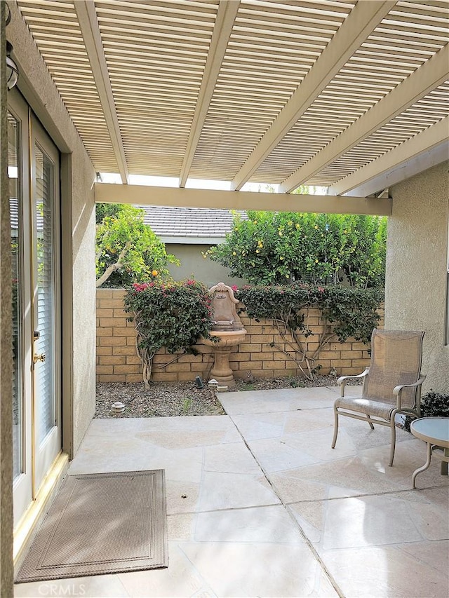 view of patio / terrace with a pergola