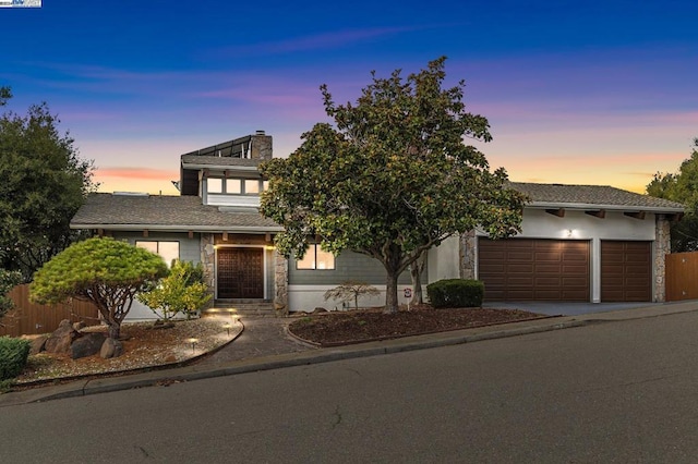 view of front of house featuring a garage