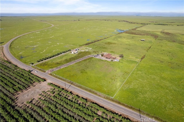 aerial view with a rural view