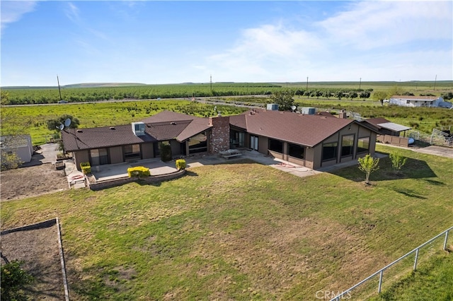 drone / aerial view with a rural view