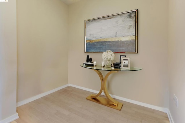 empty room featuring hardwood / wood-style flooring