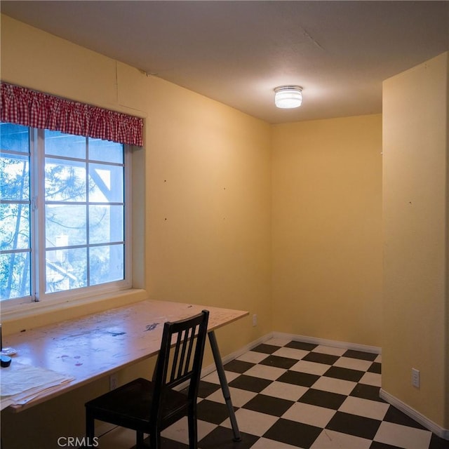 view of unfurnished dining area