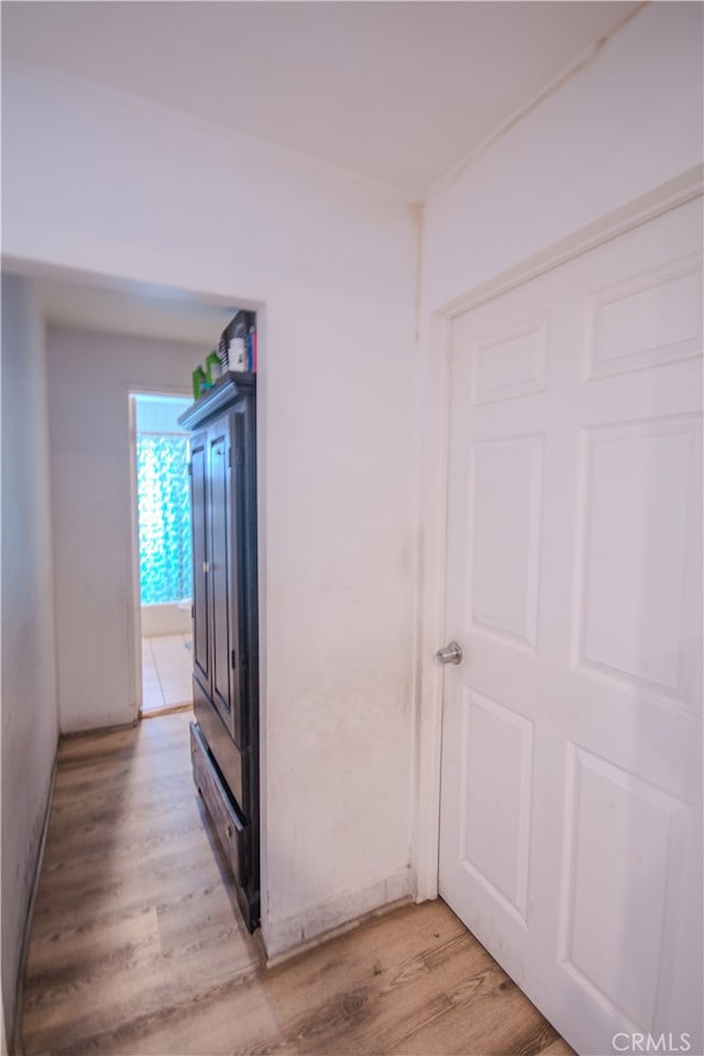 hallway featuring hardwood / wood-style floors