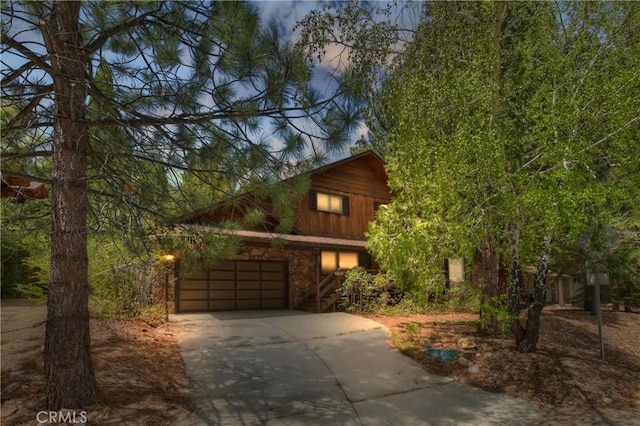 view of front of house with a garage