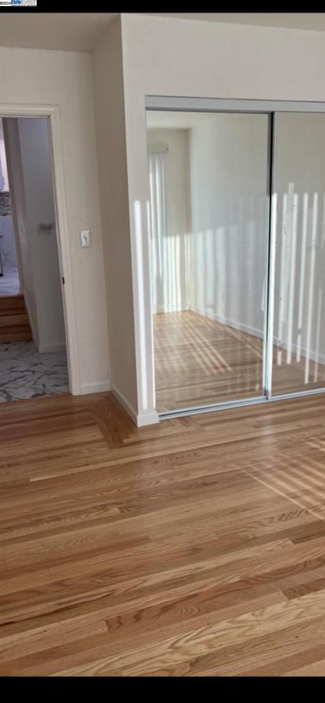 spare room featuring wood-type flooring