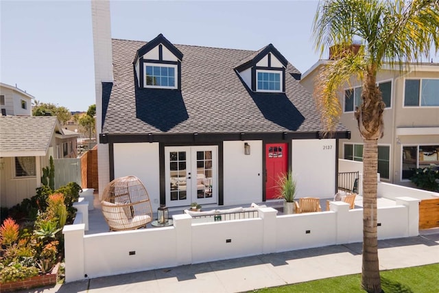 view of front of property with french doors