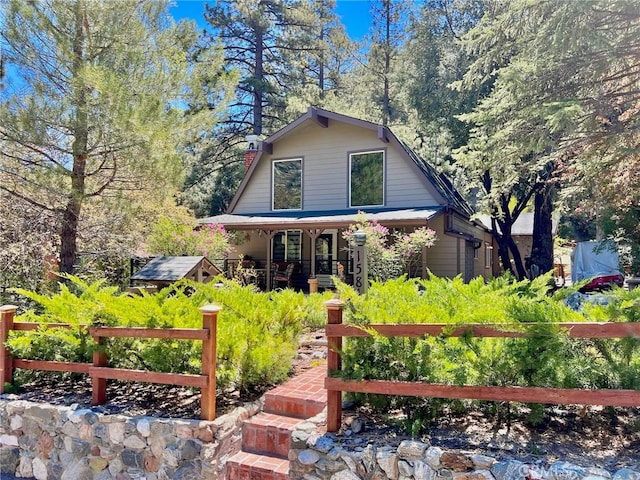 view of front of home with covered porch