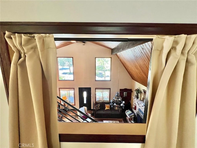 room details with beam ceiling