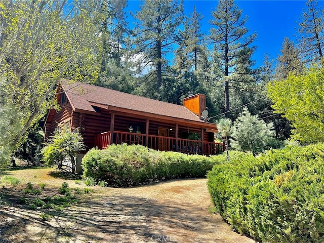 view of log-style house