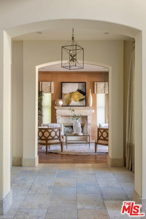 corridor with tile patterned floors