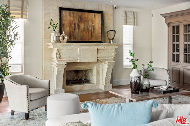 living room featuring hardwood / wood-style flooring