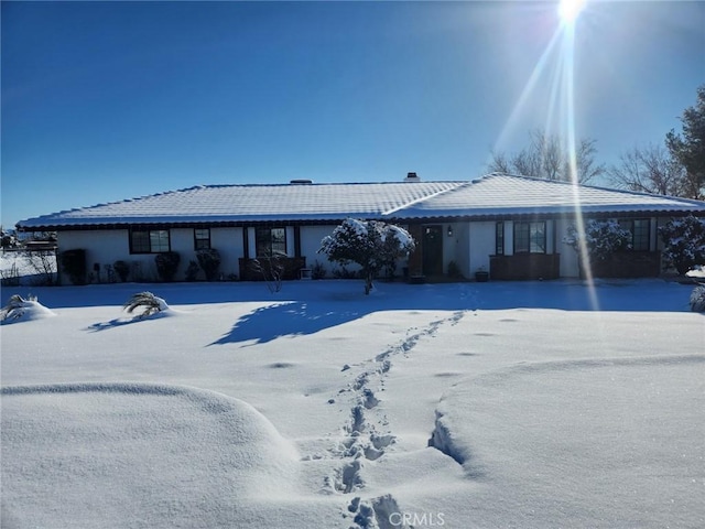 view of single story home