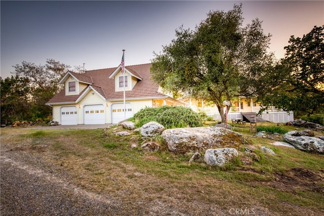 view of front of home featuring a garage