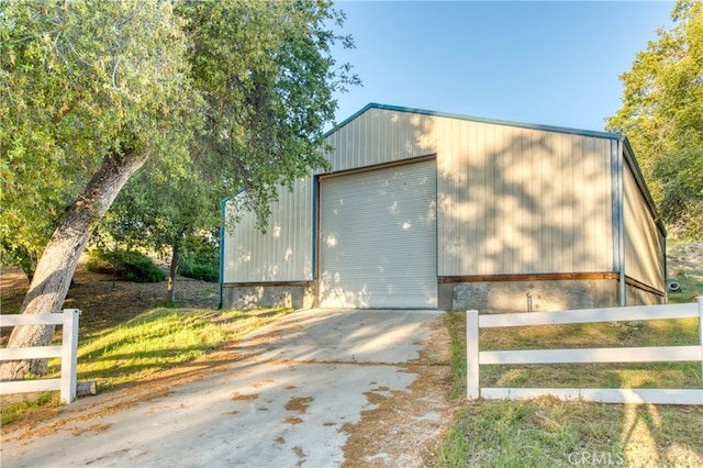 view of garage